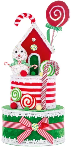 MagicHome, Karácsony dekoráció, cukorka torta, 27x57 cm