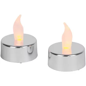   MagicHome, Karácsonyi mécses, LED ,2 db, ezüst, sírra, mozgó láng