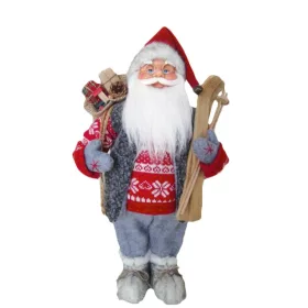   MagicHome, Karácsonyi dekoráció, álló Mikulás sílécekkel, 60 cm