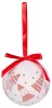 MagicHome, Karácsonyi gömbök, fákkal, 6 db, 7,5 cm, piros/fehér
