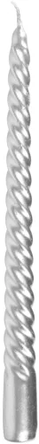 MagicHome, karácsonyi gyertya, 25 cm, 2 db, ezüst, csavart