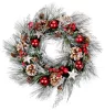 MagicHome, karácsonyi Koszorú, természetes, függő, fenyőágakkal és csillagokkal, 39 cm