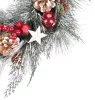 MagicHome, karácsonyi Koszorú, természetes, függő, fenyőágakkal és csillagokkal, 39 cm