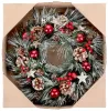 MagicHome, karácsonyi Koszorú, természetes, függő, fenyőágakkal és csillagokkal, 39 cm