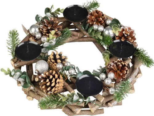 MagicHome, karácsonyi, adventi Koszorú, természetes, 30 cm