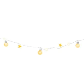   MagicHome, Karácsonyi füzér, 20x meleg fehér LED, gömbökkel és csillagokkal, arany, 2xAA