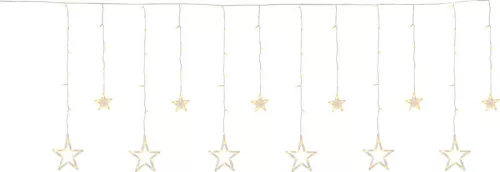 MagicHome, Karácsonyi füzér, 138x meleg fehér LED, csillagokkal, 230V, 8 funkció