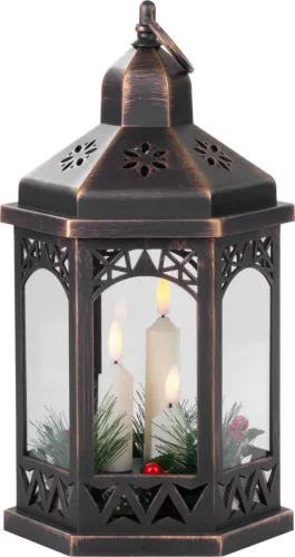 MagicHome, Karácsonyi lámpás, LED meleg fehér, fekete, 3xAAA, műanyag