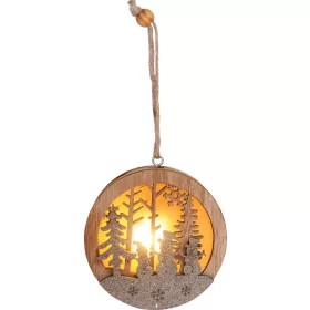   MagicHome, Karácsonyi dekoráció, hóember gömbben, LED, függő, 8,5x2x8,5 cm