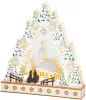 MagicHome, Karácsonyi dekoráció, falu templommal, LED, 30x7x33,5 cm, 2x AAA