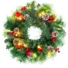 MagicHome, karácsonyi Koszorú, természetes, tobozokkal, 20x LED, meleg fehér, 3xAA, 8 funkció, 30 cm