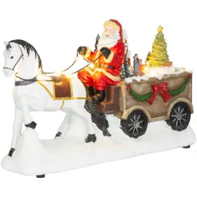   MagicHome, Karácsonyi dekoráció, Mikulás lóval, LED, 3xAA, beltéri