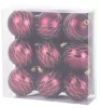 MagicHome, Karácsonyi gömbök, 9 db, bordó, matt, dekorációval, 6 cm