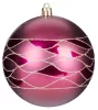 MagicHome, Karácsonyi gömbök, 4 db, bordó, matt, dekorációval, 10 cm