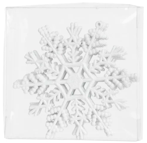 MagicHome, karácsonyi díszhópelyhek, fehér, 6 db, 12 cm