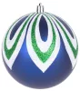 MagicHome, Karácsonyi gömbök, 4 db, kék, dekorációval, 10 cm
