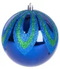 MagicHome, Karácsonyi gömbök, 4 db, kék, dekorációval, 10 cm