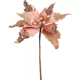   MagicHome, Karácsonyi Mikulásvirág, réz, szár: 46 cm, virágméret: 30 cm