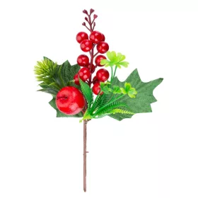 MagicHome Karácsonyi ág, bogyókkal és almával, 21 cm