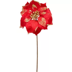   MagicHome, Karácsonyi Mikulásvirág, piros, szár: 38 cm, virágméret: 24 cm
