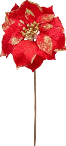 MagicHome, Karácsonyi Mikulásvirág, piros, szár: 38 cm, virágméret: 24 cm