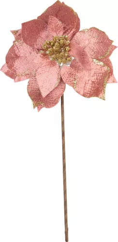MagicHome, Karácsonyi Mikulásvirág, rózsaszín, szár: 38 cm, virágméret: 24 cm