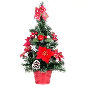   MagicHome Karácsonyi, díszített Karácsonyfa, piros, 41 cm
