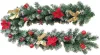 MagicHome Karácsony, díszített girland, piros, 180 cm