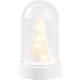   MagicHome, Karácsonyi dekoráció, fehér fenyőfa kupolában, LED, meleg fehér, beltéri, 5,5x9 cm