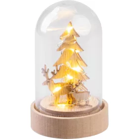   MagicHome, Karácsonyi dekoráció, fenyőfa kupolában, LED, meleg fehér, beltéri, 5,5x9 cm