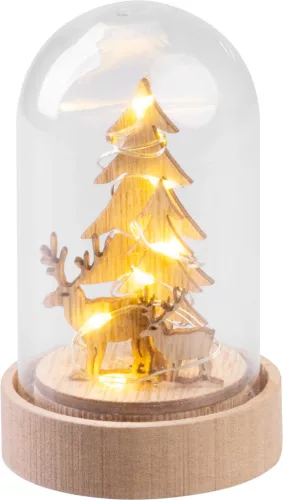 MagicHome, Karácsonyi dekoráció, fenyőfa kupolában, LED, meleg fehér, beltéri, 5,5x9 cm
