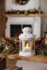 MagicHome, Karácsonyi lámpás, meleg fehér LED gyertyával, 10x15/20 cm, mozgó láng