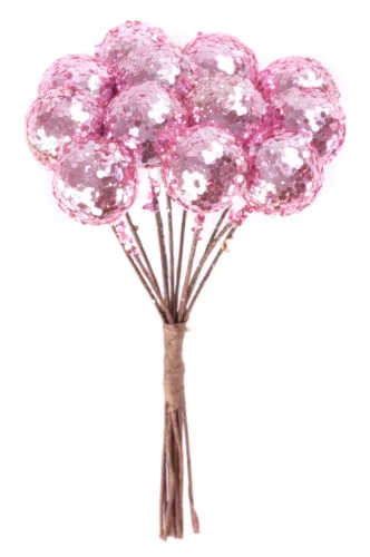 MagicHome, Karácsonyi ág, Bogyók, rózsaszín, 9 cm
