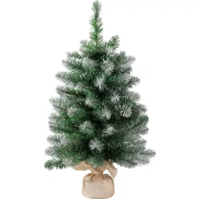   MagicHome Karácsonyi Belo Karácsonyfa, juta zsákos jegenyefenyő, havas végek, extra sűrű, 60 cm