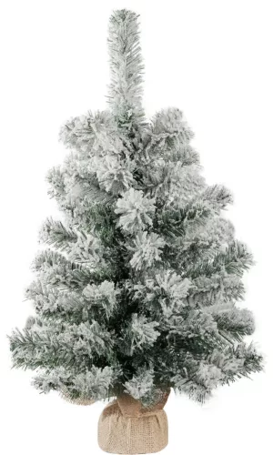 MagicHome Karácsonyi Snowy Karácsonyfa, juta zsákos jegenyefenyő, havas, 60 cm