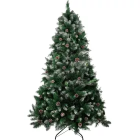   MagicHome Karácsonyi Albero Karácsonyfa, jegenyefenyő, havas végek, tobozokkal, 210 cm