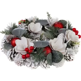  MagicHome, karácsonyi Koszorú, természetes, fehér, adventi, 30 cm