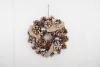MagicHome, karácsonyi Koszorú, természetes, krémszínű, függő, szalaggal, 30x8 cm