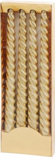 MagicHome, karácsonyi gyertya, 25 cm, 4 db, arany, csavart
