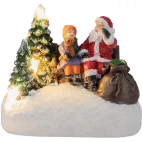   MagicHome, Karácsonyi dekoráció, Mikulás gyermekkel, LED, 2xAAA, beltéri, 9,5x6x8 cm, 12db