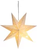 MagicHome, Karácsonyi dekoráció, csillag, papír, 10 LED meleg fehér, 2xAA, 40 cm