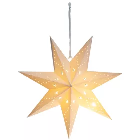   MagicHome, Karácsonyi dekoráció, csillag, papír, 10 LED meleg fehér, 2xAA, 40 cm