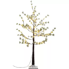   MagicHome Karácsonyi Fenyő Karácsonyfa, 48 meleg fehér LED, egyszerű világítás, havas, 120 cm