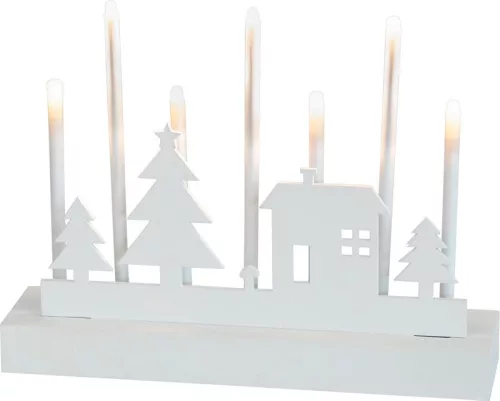 MagicHome, Karácsonyi gyertyatartó, 8 LED meleg fehér, 2xAA, beltéri, 24x5,5x18 cm