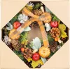 MagicHome Nature, függő koszorú, őszi, narancssárga, masnival, 30 cm