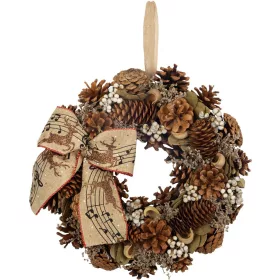   MagicHome, karácsonyi koszorú, természetes, függő, masnival, 30 cm