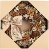 MagicHome, karácsonyi koszorú, természetes, függő, masnival, 30 cm