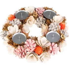   MagicHome karácsony, adventi Koszorú, rózsaszín-narancssárga, 30 cm