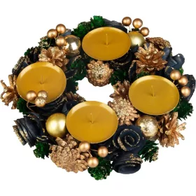   MagicHome karácsony, adventi Koszorú, zöld-kék-arany, 25 cm