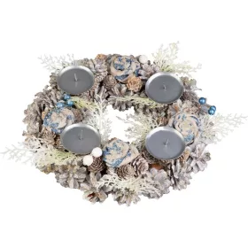 MagicHome karácsony, adventi Koszorú, kék-fehér, 30 cm
